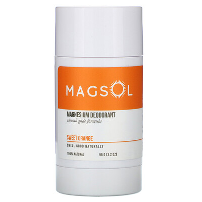 Magsol Magnesium Deodorant, Sweet Orange, 3.2 oz (95 g)