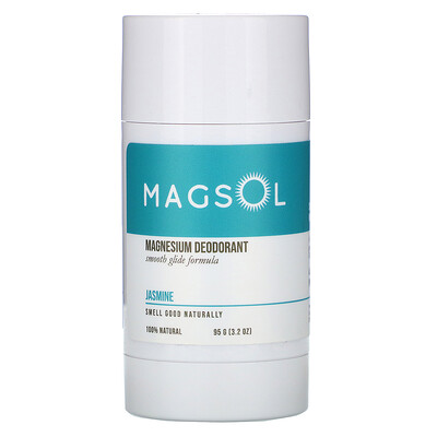 Magsol Magnesium Deodorant, Jasmine, 3.2 oz (95 g)