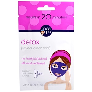 Отзывы о Мисс Спа, Detox, Pre-Treated Facial Sheet Mask, 1 Mask