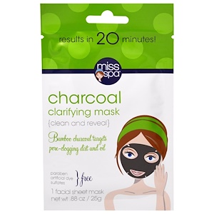 Отзывы о Мисс Спа, Charcoal Clarifying Mask, 1 Facial Sheet Mask