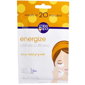 Отзывы о Мисс Спа, Energize, Pre-Treated Gel Eye Masks, 1 Pair