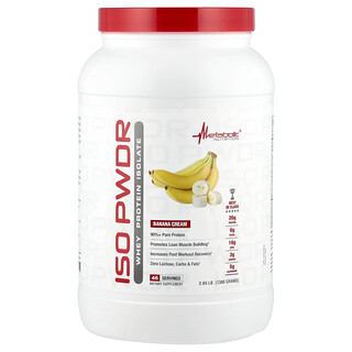 Metabolic Nutrition, ISOpwdr，乳清蛋白分離物，香蕉奶油味，3.04 磅（1,380 克）