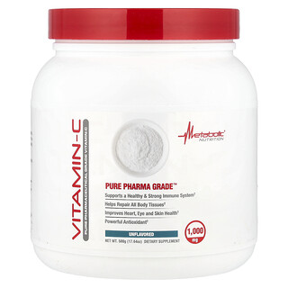 Metabolic Nutrition, Vitamina C, Sin sabor, 500 g (17,64 oz)