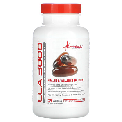 Metabolic Nutrition, CLA 3000, 90 cápsulas blandas (1000 mg por cápsula blanda)