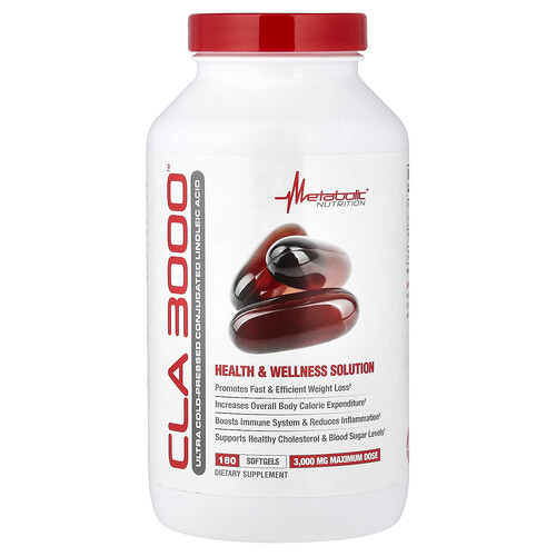 Metabolic Nutrition, CLA 3000™, 180 Weichkapseln (1.000 mg pro Weichkapsel)