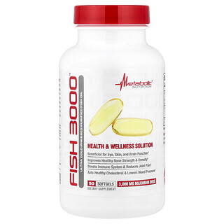 Metabolic Nutrition, Fish 3000，超冷榨全化鱼油，3000 毫克，90 粒软胶囊（每粒软胶囊 1000 毫克）