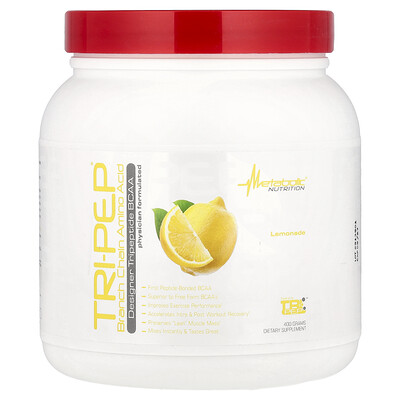 Metabolic Nutrition, Tri-Pep, Aminoácido de cadena ramificada, Limonada`` 400 g (14,1 oz)