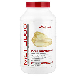 Metabolic Nutrition (메타볼릭 뉴트리션), MCT 3000™, 소프트제 180정(소프트젤 1정당 1,000mg)