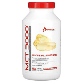Metabolic Nutrition, MCT 3000, 180 Softgets (1,000 mg per Softgel)