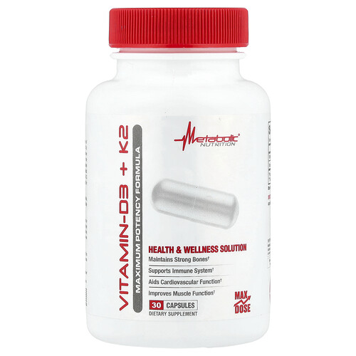Metabolic Nutrition Vitamin D3 + K2, 30 Capsules