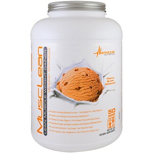Metabolic Nutrition, MuscleLean, гейнер для увеличения массы сухой мускулатуры, молочный коктейль арахисовое масло, 5 фунтов