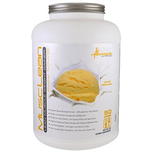 Metabolic Nutrition, MuscleLean, гейнер для увеличения веса сухих мышц, ванильный молочный коктейль, 5 фунтов.