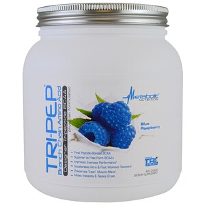 Metabolic Nutrition, Tri-Pep, аминокислота с разветвленной цепью, синяя малина, 400 г
