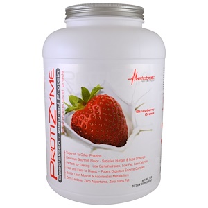 Metabolic Nutrition, ProtiZyme, протеин специального дизайна, клубничный крем, 5 фунтов