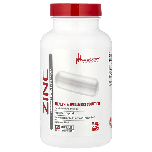 Metabolic Nutrition, Zink, 90 Kapseln (75 mg pro Kapsel)