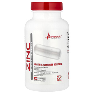 Metabolic Nutrition, Цинк, 90 капсули (75 mg на капсула)