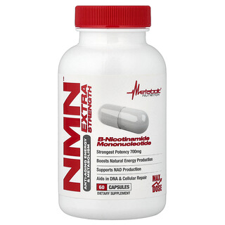 Metabolic Nutrition, NMN, 60 cápsulas (350 mg por cápsula)
