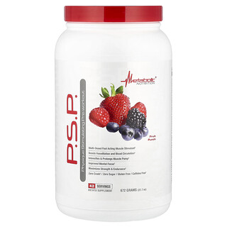 Metabolic Nutrition, PSP Preentrenamiento estimulante para el físico, Ponche de frutas, 672 g (23,7 oz)