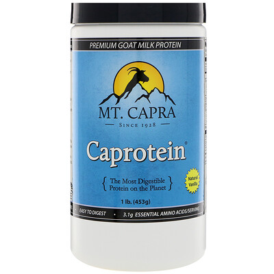 Mt. Capra Caprotein, высококачественный протеин из козьего молока, ваниль, 1 ф. (453 г)