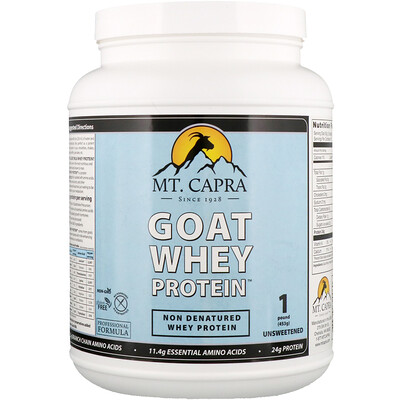 Mt. Capra Сывороточный протеин из козьего молока, неподслащенный, 453 г (1 фунт)