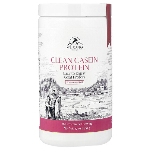 Mt. Capra Clean Casein Protein, Cinnamon Roll, 17 oz (480 g)