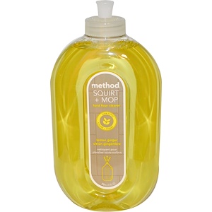 Отзывы о Метод, Squirt + Mop, Hard Floor Cleaner, Lemon Ginger, 25 fl oz (739 ml)