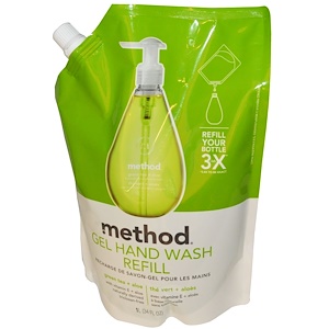 Отзывы о Метод, Gel Hand Wash Refill, Green Tea + Aloe, 34 fl oz (1 L)