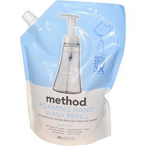 Отзывы о Метод, Foaming Hand Wash Refill, Sweet Water, 28 fl oz (828 ml)