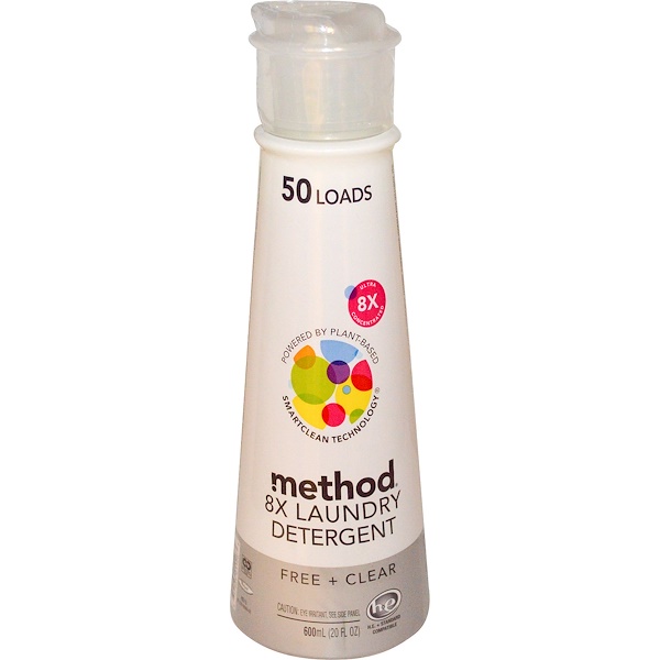 Method, Laundry Detergent, 50 Loads, Free + Clear, 20 fl oz (600 ml