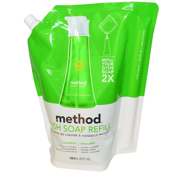 Method, Dish Soap Refill, Cucumber, 36 fl oz (1064 ml) iHerb