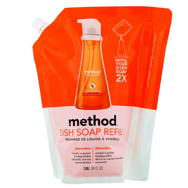 Method, Dish Soap Refill, Clementine, 36 fl oz (1.06 l) iHerb