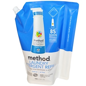 Отзывы о Метод, Laundry Detergent Refill, 85 Loads, Fresh Air, 34 fl oz (1020 ml)