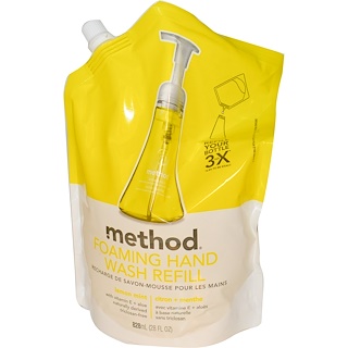 method, foaming hand wash refill, lemon mint, 28 fl oz (828 ml)