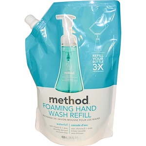 Отзывы о Метод, Foaming Hand Wash Refill, Waterfall, 28 fl oz (828 ml)