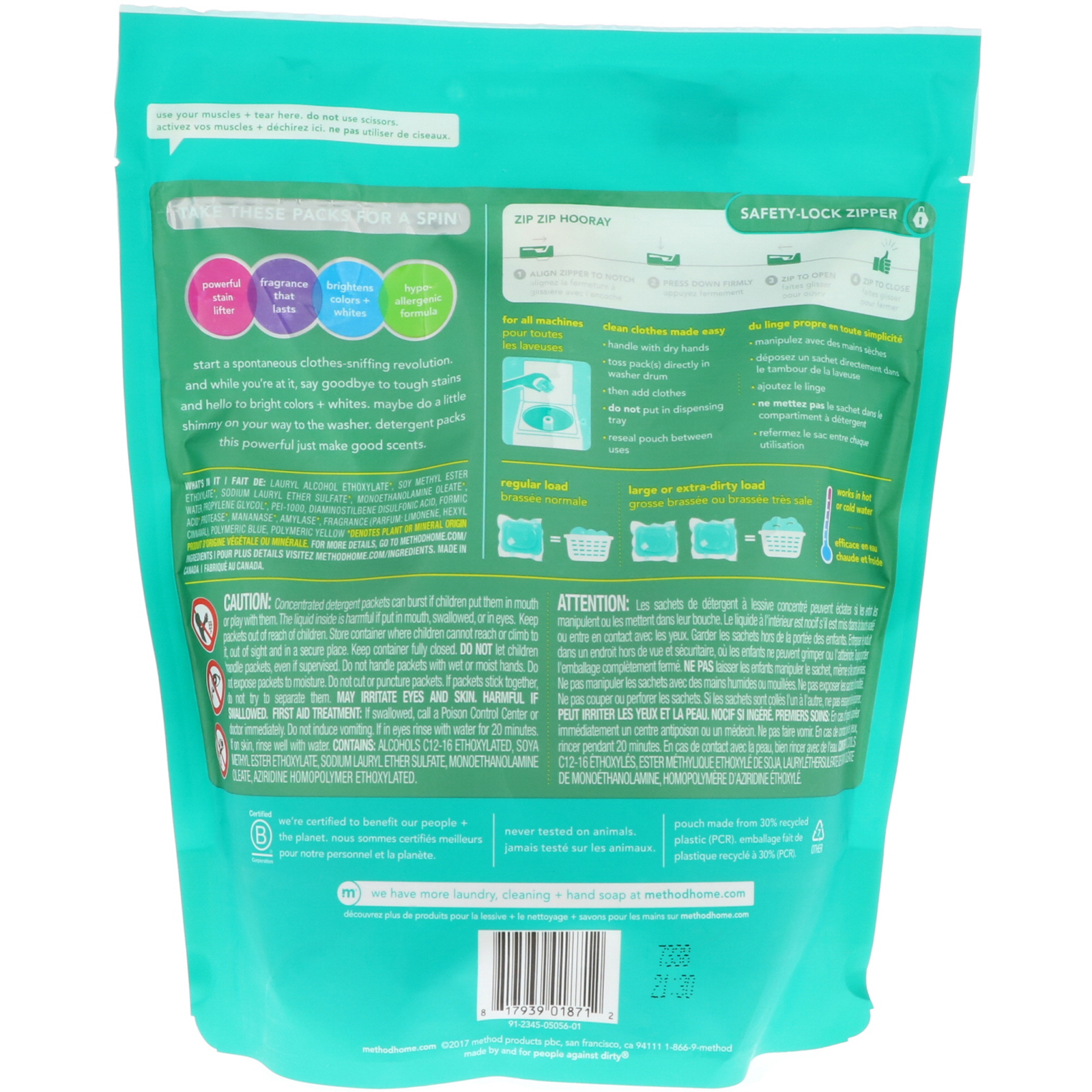 Method, Laundry Detergent Packs, Beach Sage, 42 Loads, 24 ...