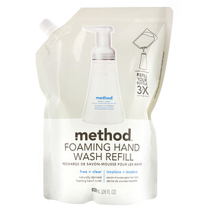 Отзывы о Метод, Foaming Hand Wash Refill, Free + Clear, 28 fl oz (828 ml)