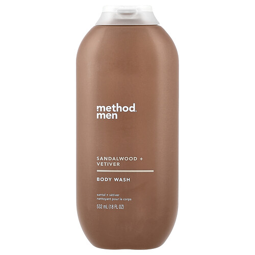 Method, Men, Body Wash, Sandalwood + Vetiver, 18 fl oz (532 ml)