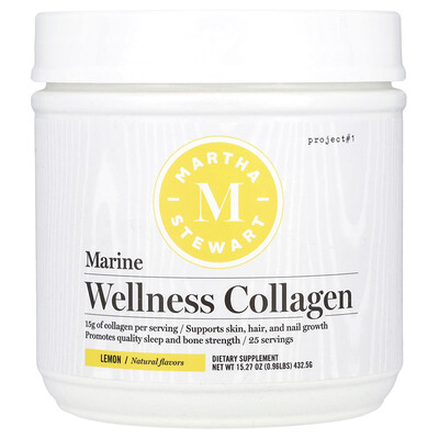 Photos - Vitamins & Minerals Martha Stewart Wellness, Marine Wellness Collagen, Lemon, 15.27 oz  MTE-64352 (432.5 g)