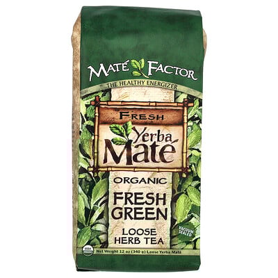 Product Image for Mate Factor, Organic Yerba Mate, Loose Herb Tea, Fresh Green, 12 oz (340 g)