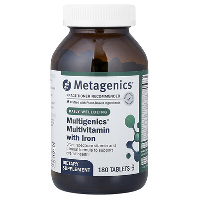 Metagenics, Suplemento multivitamínico con hierro Multigenics®, 180 comprimidos