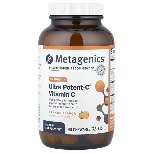 Metagenics, Ultra Potent-C® Vitamin C, Vitamin C, Orange, 90 Kautabletten