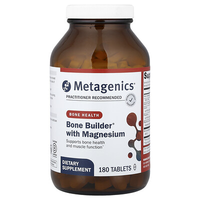 Metagenics, Bone Builder®, Suplemento para favorecer la salud ósea con magnesio, 180 comprimidos