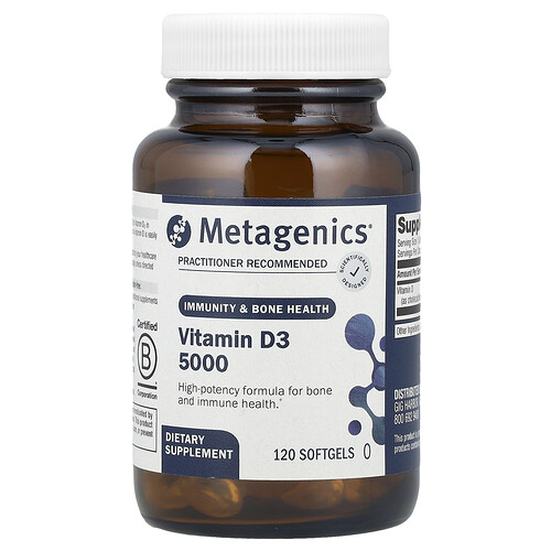 Metagenics Vitamin D3 5000, 125 mcg (5,000 IU), 120 Softgels