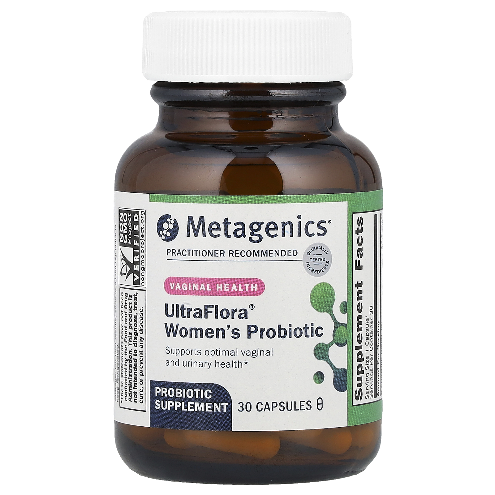 Metagenics (메타제닉스), UltraFlora® 여성용 프로바이오틱, 질 건강, 캡슐 30정