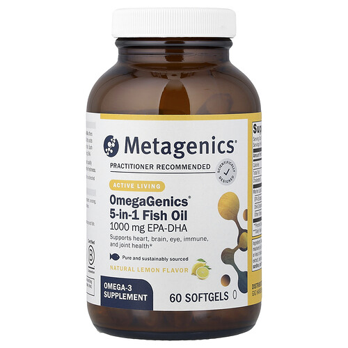 Metagenics OmegaGenics® 5-in-1 Fish Oil, Natural Lemon, 60 Softgels