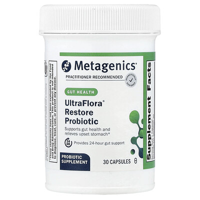 Metagenics, Probiótico restaurador UltraFlora®, 30 cápsulas (253,5 mg [20.000 millones de UFC) por cápsula]