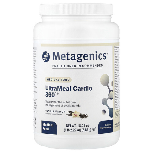 Metagenics, UltraMeal Cardio 360°®, Medical Food, Vanilla, 1 lb 2.27 oz (518 g)