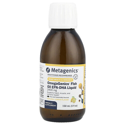 Metagenics OmegaGenics®, Fish Oil EPA-DHA Liquid, Natural Lemon, 5 fl oz (150 ml)