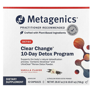 Metagenics, Clear Change®, 10denní detoxikační program, vanilka, 4dílná sada