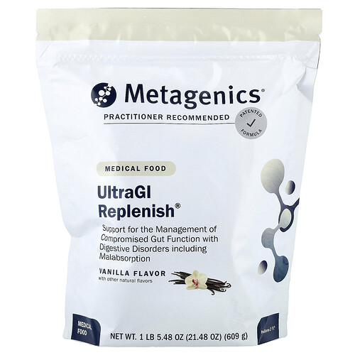 Metagenics UltraGI Replenish®, Medical Food, Vanilla, 21.48 oz (609 g)